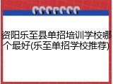 资阳乐至县单招培训学校哪个最好(乐至单招学校推荐)