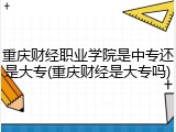 重庆财经职业学院是中专还是大专(重庆财经是大专吗)