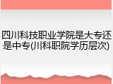 四川科技职业学院是大专还是中专(川科职院学历层次)