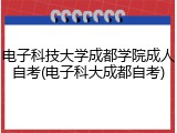 电子科技大学成都学院成人自考(电子科大成都自考)