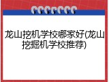 龙山挖机学校哪家好(龙山挖掘机学校推荐)