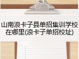 山南浪卡子县单招集训学校在哪里(浪卡子单招校址)