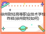 徐州财经高等职业技术学校咋样(徐州财校如何)