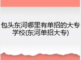 包头东河哪里有单招的大专学校(东河单招大专)