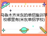 乌鲁木齐米东的单招集训学校哪里有(米东单招学校)