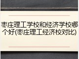 枣庄理工学校和经济学校哪个好(枣庄理工经济校对比)