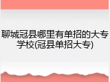 聊城冠县哪里有单招的大专学校(冠县单招大专)