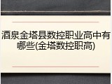 酒泉金塔县数控职业高中有哪些(金塔数控职高)