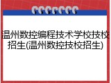 温州数控编程技术学校技校招生(温州数控技校招生)
