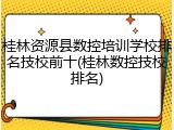 桂林资源县数控培训学校排名技校前十(桂林数控技校排名)
