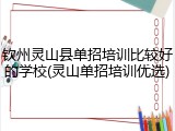 钦州灵山县单招培训比较好的学校(灵山单招培训优选)