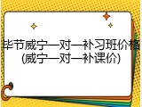 毕节威宁一对一补习班价格(威宁一对一补课价)