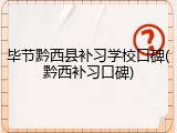 毕节黔西县补习学校口碑(黔西补习口碑)