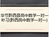 毕节黔西县高中数学一对一补习(黔西高中数学一对一)