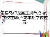 秦皇岛卢龙县正规单招培训学校在哪(卢龙单招学校位置)