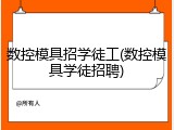 数控模具招学徒工(数控模具学徒招聘)