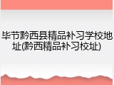 毕节黔西县精品补习学校地址(黔西精品补习校址)