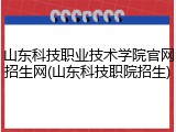 山东科技职业技术学院官网招生网(山东科技职院招生)