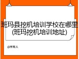 班玛县挖机培训学校在哪里(班玛挖机培训地址)