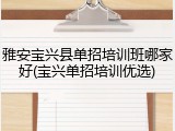 雅安宝兴县单招培训班哪家好(宝兴单招培训优选)