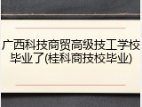 广西科技商贸高级技工学校毕业了(桂科商技校毕业)