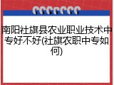 南阳社旗县农业职业技术中专好不好(社旗农职中专如何)
