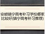 安顺镇宁高考补习学校哪家比较好(镇宁高考补习推荐)