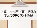 上海中考考不上高中吗现在怎么办(中考失利对策)