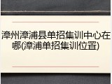 漳州漳浦县单招集训中心在哪(漳浦单招集训位置)