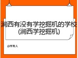 涧西有没有学挖掘机的学校(涧西学挖掘机)