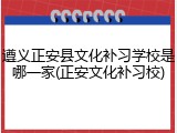 遵义正安县文化补习学校是哪一家(正安文化补习校)
