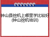 钟山县挖机上哪里学比较好(钟山挖机培训)