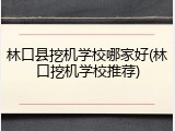 林口县挖机学校哪家好(林口挖机学校推荐)