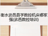 衡水武邑县学数控机床哪家强(武邑数控培训)