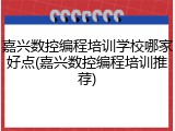 嘉兴数控编程培训学校哪家好点(嘉兴数控编程培训推荐)