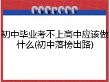 初中毕业考不上高中应该做什么(初中落榜出路)