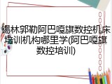 锡林郭勒阿巴嘎旗数控机床培训机构哪里学(阿巴嘎旗数控培训)
