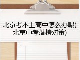 北京考不上高中怎么办呢(北京中考落榜对策)