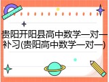 贵阳开阳县高中数学一对一补习(贵阳高中数学一对一)