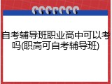 自考辅导班职业高中可以考吗(职高可自考辅导班)