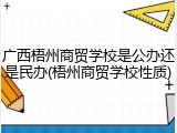 广西梧州商贸学校是公办还是民办(梧州商贸学校性质)
