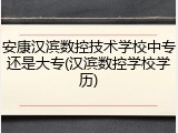 安康汉滨数控技术学校中专还是大专(汉滨数控学校学历)