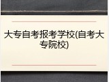 大专自考报考学校(自考大专院校)