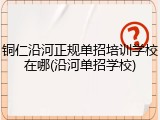 铜仁沿河正规单招培训学校在哪(沿河单招学校)