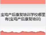 宝鸡产后康复培训学校哪里有(宝鸡产后康复培训)