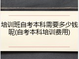 培训班自考本科需要多少钱呢(自考本科培训费用)