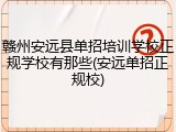 赣州安远县单招培训学校正规学校有那些(安远单招正规校)