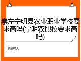 崇左宁明县农业职业学校要求高吗(宁明农职校要求高吗)