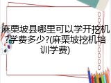 麻栗坡县哪里可以学开挖机?学费多少?(麻栗坡挖机培训学费)