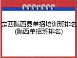 定西陇西县单招培训班排名(陇西单招班排名)